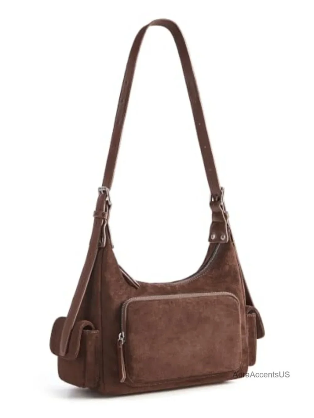 Faux Suede Hobo Bag Crossbody Shoulder Handbag Travel Purse